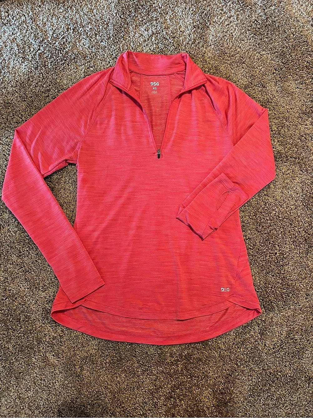 DSG Women's Long Sleeve Quarter-Zip Top Pink XS